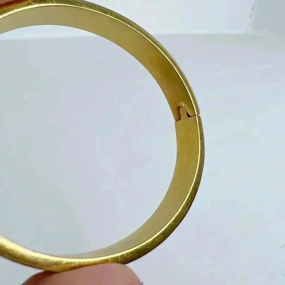 Gold Diamond Printed Cuff Bracelet Clasp Boho Chic Bohemian - Picture 4 of 5